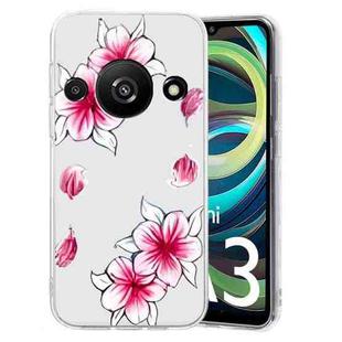 For Xiaomi Redmi A3 Colored Drawing Pattern Transparent TPU Phone Case(Sakura)
