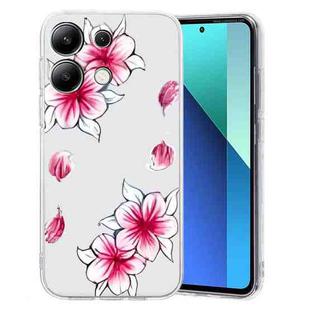 For Xiaomi Redmi Note 13 4G Colored Drawing Pattern Transparent TPU Phone Case(Sakura)