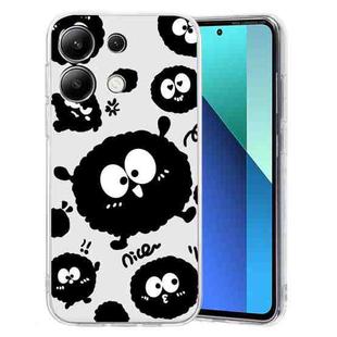 For Xiaomi Redmi Note 13 4G Colored Drawing Pattern Transparent TPU Phone Case(Black Eye)