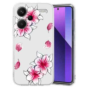 For Xiaomi Redmi Note 13 Pro+ Colored Drawing Pattern Transparent TPU Phone Case(Sakura)