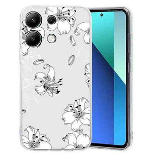 For Xiaomi Redmi Note 13 Pro 5G Colored Drawing Pattern Transparent TPU Phone Case(White Flower)