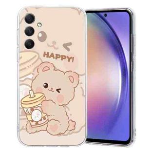 For Samsung Galaxy A05s Colored Drawing Pattern Transparent TPU Phone Case(Bear)