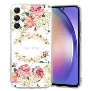 For Samsung Galaxy A14 Colored Drawing Pattern Transparent TPU Phone Case(Rose)