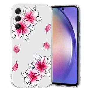 For Samsung Galaxy S24 5G Colored Drawing Pattern Transparent TPU Phone Case(Sakura)