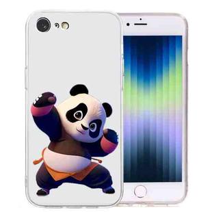 For iPhone SE 2022 / SE 2020 / 8 / 7 Colored Drawing Pattern Transparent TPU Phone Case(Panda)