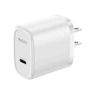 Yesido YC11U 20W PD USB-C / Type-C Fast Charging Charger, Specification:US Plug(White)