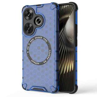 For Xiaomi Redmi Turbo 3 Honeycomb Magnetic Ring Shockproof Phone Case(Blue)