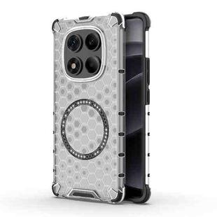 For Redmi Note 14 Pro 4G Global Honeycomb Magnetic Ring Shockproof Phone Case(White)