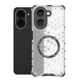 For Redmi A5 4G 171.7mm / Poco C71 Honeycomb Magnetic Ring Shockproof Phone Case(White)