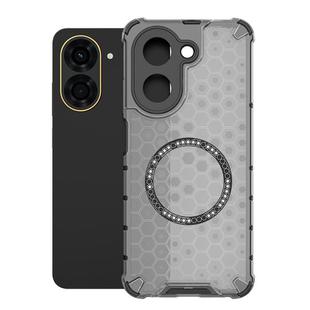 For Redmi A5 4G 171.7mm / Poco C71 Honeycomb Magnetic Ring Shockproof Phone Case(Black)