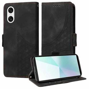 For Sony Xperia 10 VI Embossed Rhombus Starry Leather Phone Case(Black)