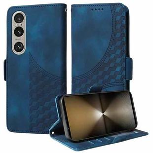 For Sony Xperia 1 VI Embossed Rhombus Starry Leather Phone Case(Blue)