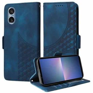 For Sony Xperia 5 V Embossed Rhombus Starry Leather Phone Case(Blue)