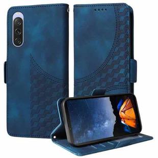 For Sony Xperia 10 V Embossed Rhombus Starry Leather Phone Case(Blue)