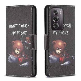 For OPPO Reno12 Pro Global Colored Drawing Pattern Leather Phone Case(Bear)