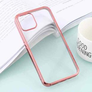 For iPhone 12 / 12 Pro Ultra-thin Plating TPU Protective Soft Case(Rose Gold)