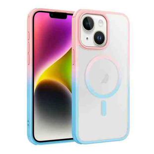 For iPhone 14 / 13 Colorful MagSafe PC + TPU Phone Case(Pink Blue)