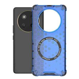 For Honor X60 Pro 5G Honeycomb Magnetic Ring Shockproof Phone Case(Blue)