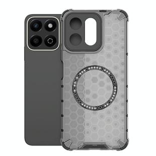 For Honor Play 60 Plus 5G Honeycomb Magnetic Ring Shockproof Phone Case(Black)