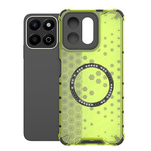For Honor Play 60 Plus 5G Honeycomb Magnetic Ring Shockproof Phone Case(Green)
