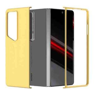 For Honor Magic V2 RSR Porsche Design Full Coverage Skin Feel PC Phone Case(Yellow)