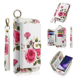 For Samsung Galaxy Note20 Ultra  POLA Flower Multi-functional Zipper Wallet Leather Phone Case(Beige)