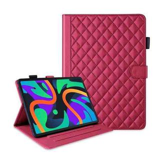 For Lenovo Tab M11 / Xiaoxin Pad 11 2024 Rhombus Lattice Leather Tablet Case(Red)