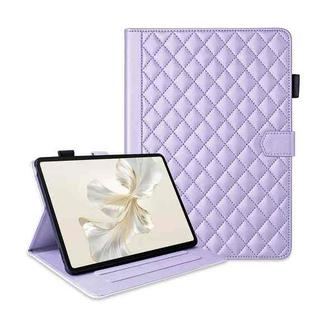 For Honor Pad 9 Rhombus Lattice Leather Tablet Case(Purple)