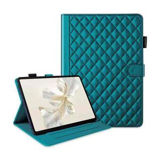 For Honor Pad 9 Rhombus Lattice Leather Tablet Case(Dark Green)