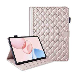 For Honor Pad 10 12.1 inch 2025 Rhombus Lattice Leather Tablet Case(Rose Gold)