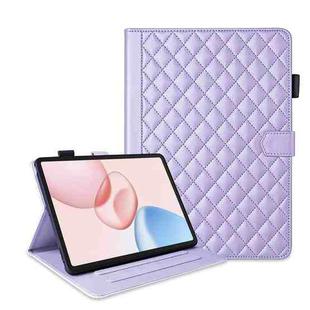 For Honor Pad 10 12.1 inch 2025 Rhombus Lattice Leather Tablet Case(Purple)