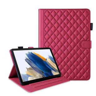 For Samsung Galaxy Tab A8 10.5 Rhombus Lattice Leather Smart Tablet Case(Red)