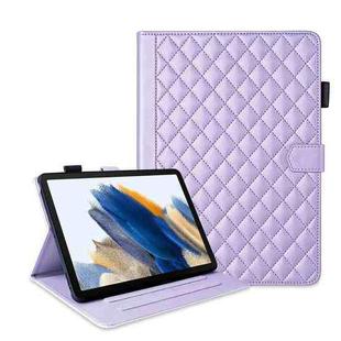 For Samsung Galaxy Tab A8 10.5 Rhombus Lattice Leather Smart Tablet Case(Purple)