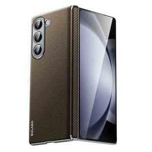 For Samsung Galaxy Z Fold5 SULADA 600D Kevlar Texture PC Shockproof Phone Case(Brown)