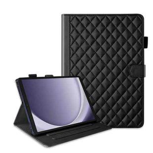 For Samsung Galaxy Tab A9 Rhombus Lattice Leather Tablet Case(Black)