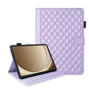 For Samsung Galaxy Tab A9+ Rhombus Lattice Leather Tablet Case(Purple)