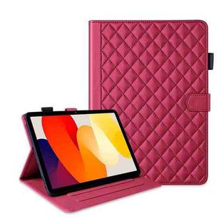 For Xiaomi Redmi Pad SE Rhombus Lattice Leather Tablet Case(Red)