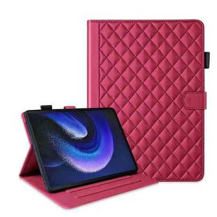 For Xiaomi Pad 6 / 6 Pro Rhombus Lattice Leather Tablet Case(Red)