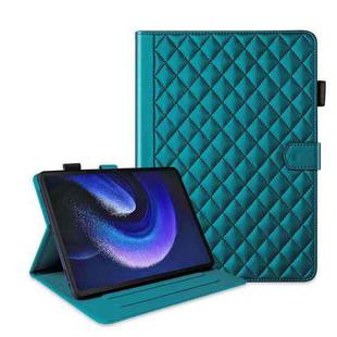 For Xiaomi Pad 6 / 6 Pro Rhombus Lattice Leather Tablet Case(Dark Green)