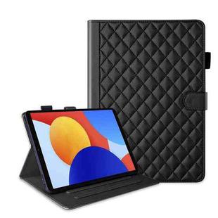 For Xiaomi Redmi Pad SE 8.7 Rhombus Lattice Leather Tablet Case(Black)