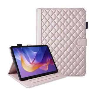 For Xiaomi Redmi Pad 2 / Pad SE 2025 Rhombus Lattice Leather Tablet Case(Rose Gold)