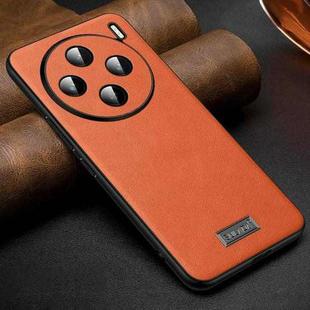 For vivo X100s SULADA Shockproof TPU + Handmade Leather Phone Case(Orange)