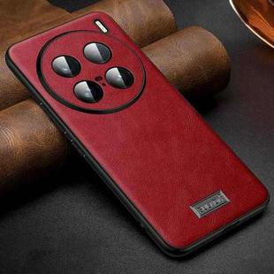 For vivo X100 Ultra SULADA Shockproof TPU + Handmade Leather Phone Case(Red)