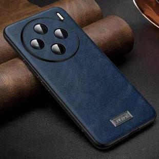 For vivo X100 SULADA Shockproof TPU + Handmade Leather Phone Case(Blue)