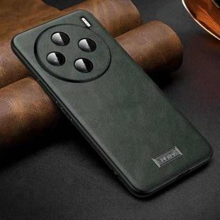 For vivo X200 SULADA Shockproof TPU + Handmade Leather Phone Case(Green)