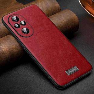 For Honor 200 SULADA Shockproof TPU + Handmade Leather Phone Case(Red)