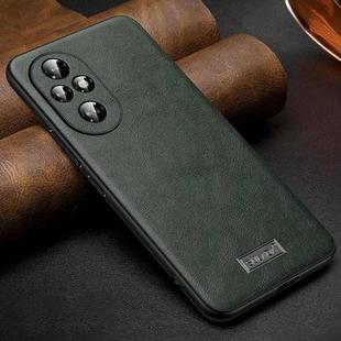 For Honor 200 SULADA Shockproof TPU + Handmade Leather Phone Case(Green)