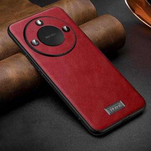 For Honor X60 SULADA Shockproof TPU + Handmade Leather Phone Case(Red)