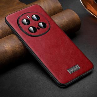 For Honor Magic7 Pro SULADA Shockproof TPU Hybrid Handmade Leather Phone Case(Red)