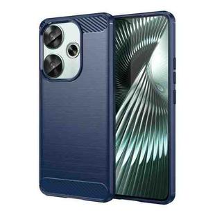 For Xiaomi Poco F6 Carbon Fiber Brushed Texture TPU Phone Case(Blue)